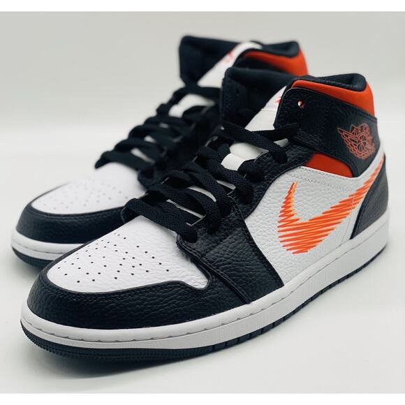 NEW Nike Air Jordan 1 Mid Zig Zag Swoosh Team Orange DN4929-100 Men’s Size Multi - Picture 1 of 6
